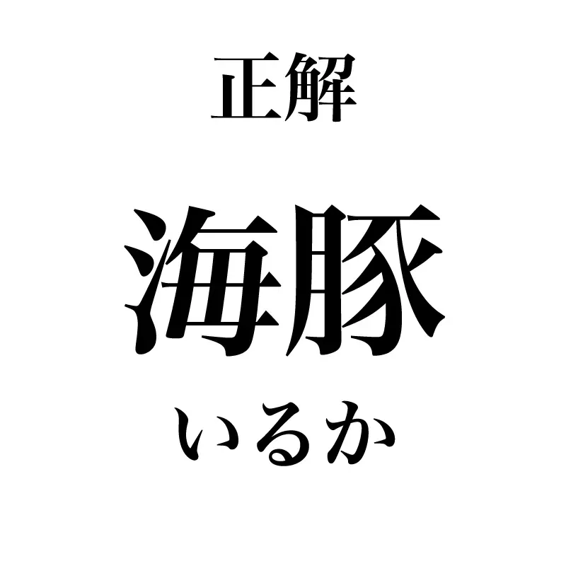 海豚という漢字は「いるか」と読むことが示されている