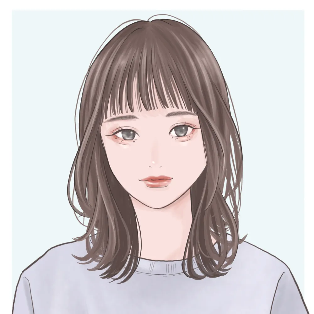 30代女子が若見えする、顔周りの動きと程よいボリュームが特徴のボブヘアイラスト画像