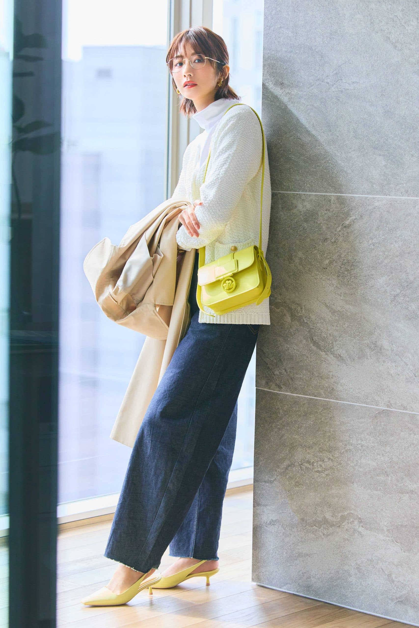 イエロー　ロンシャン　かごバッグ イエロー（黄色）系 Longchamp(ロンシャン) かごバッグ