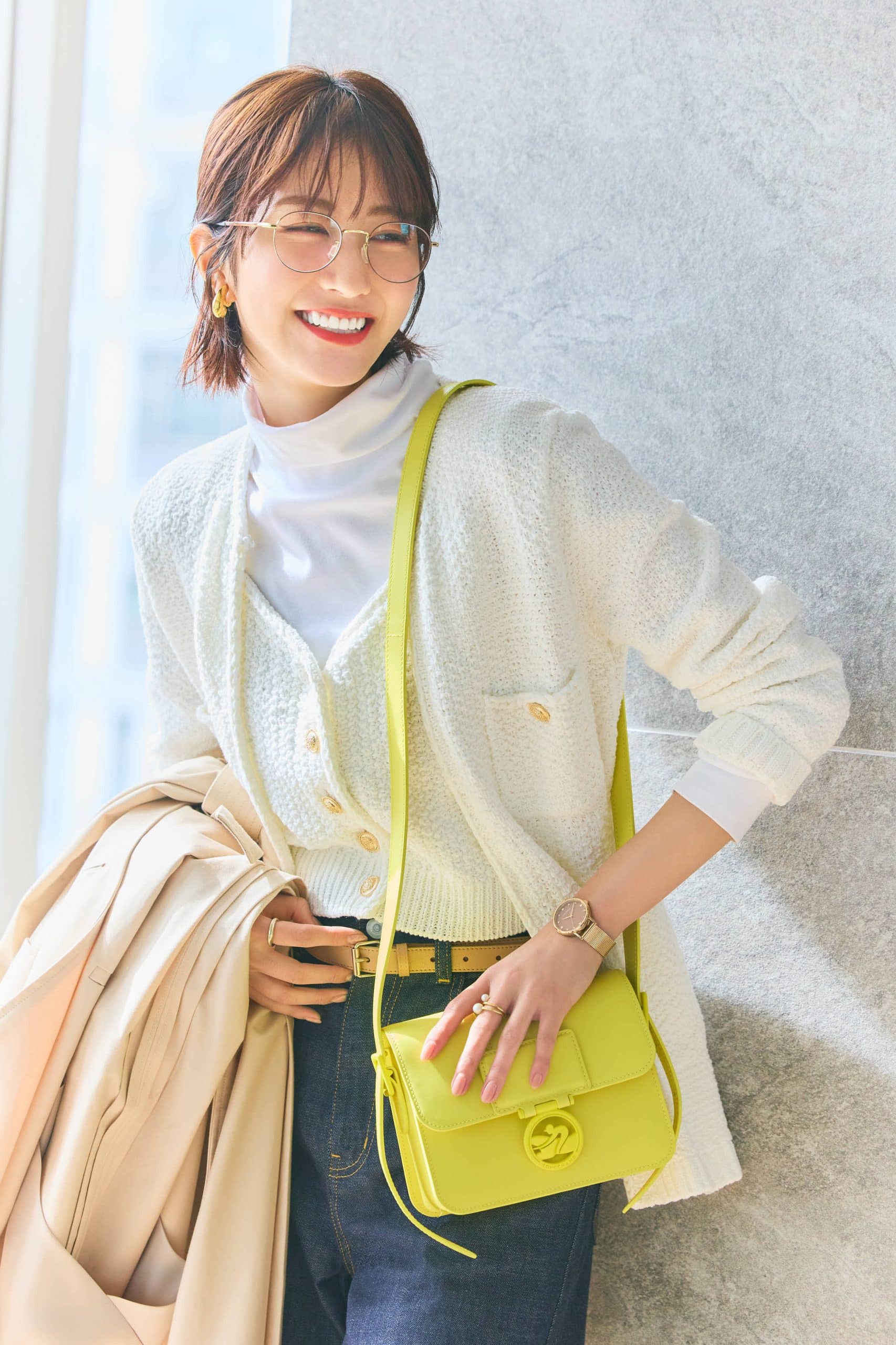 イエロー　ロンシャン　かごバッグ Longchamp ロンシャン バスケットバッグ かごバッグ 国内発送