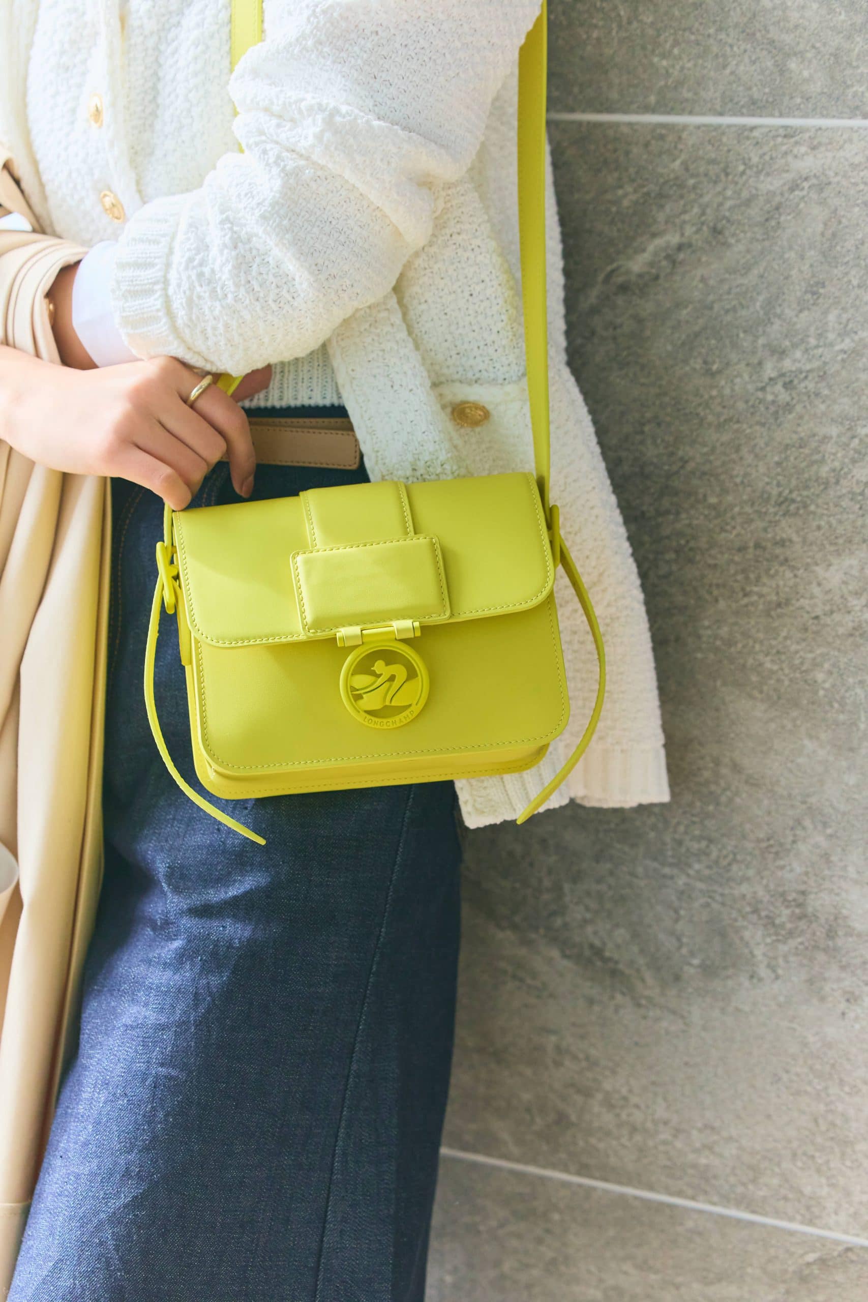 ロンシャン LONGCHAMP イエロー かごバッグ ミニ 美品