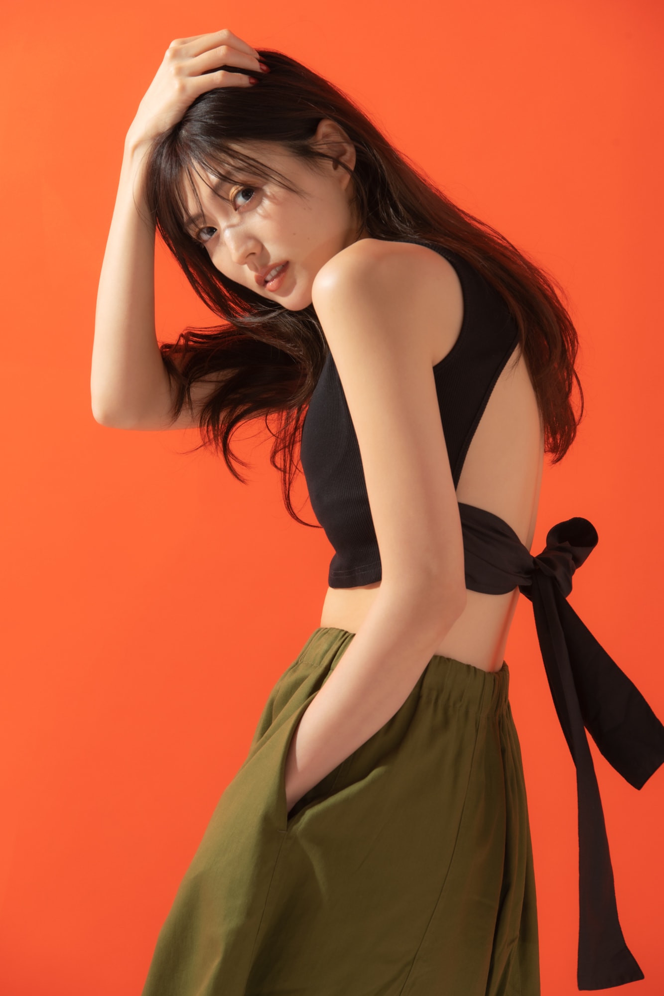 【美品】HAKUJI カップ付きタンクトップ ボーダー コットン シルク HAKUJI(ハクジ)/Supima silk bra camisole(スーピマ シルク ブラ