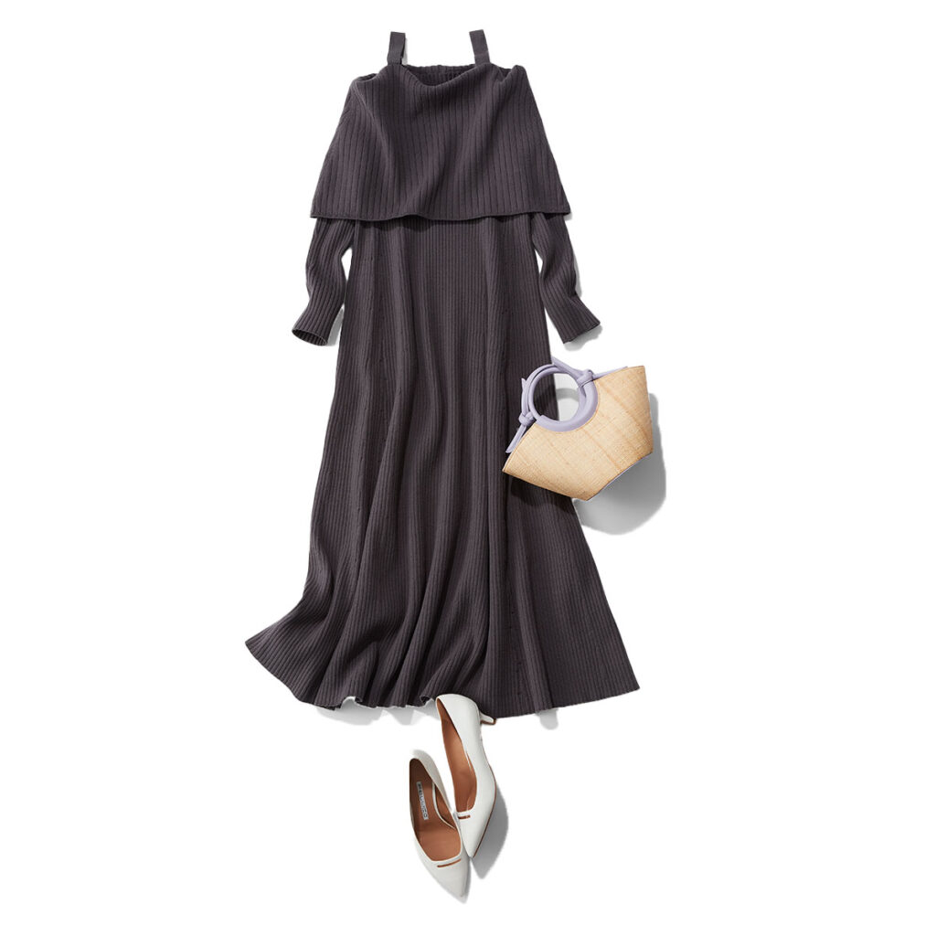 フレアシルエットのワンピース