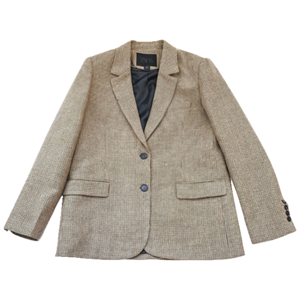 ZARAのチェック柄ブレザー