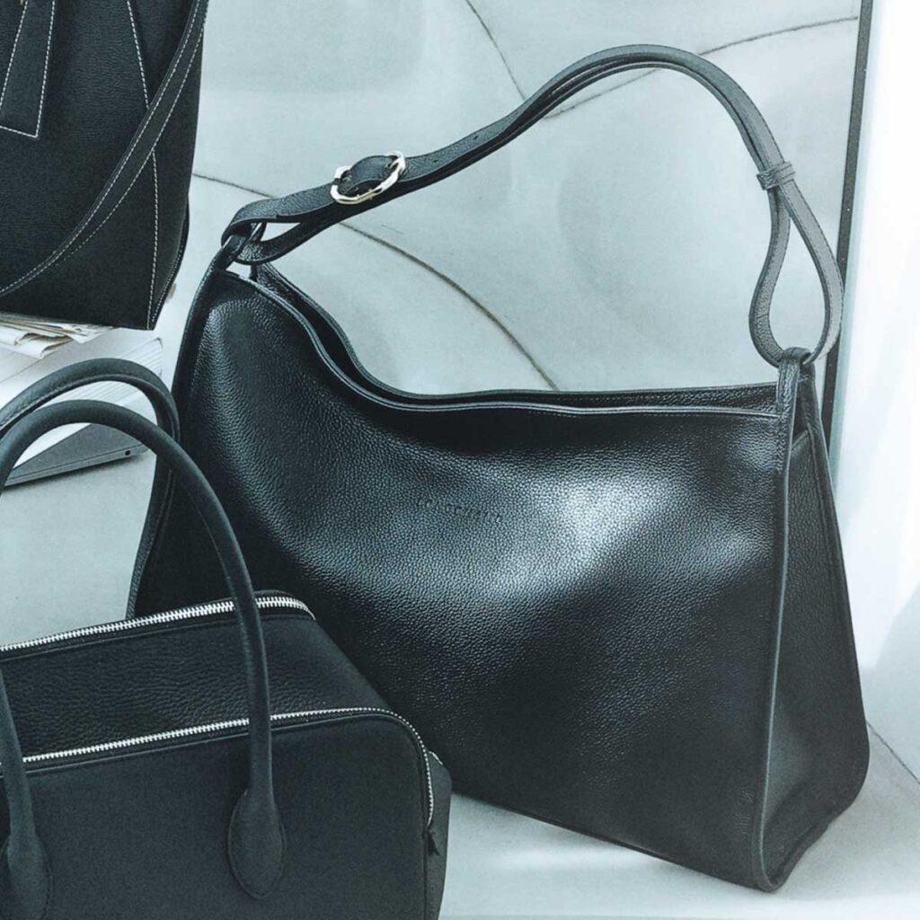 ロンシャン カゴバック 黒 ブラック ロンシャン ハンドバッグ ショルダーバッグ プリアージュ