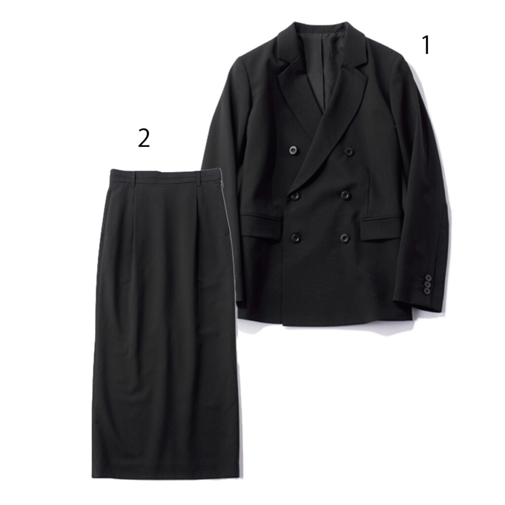 黒ジャケットセットアップ