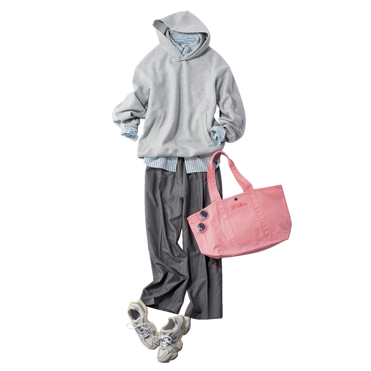 グレーのワントーンコーデ