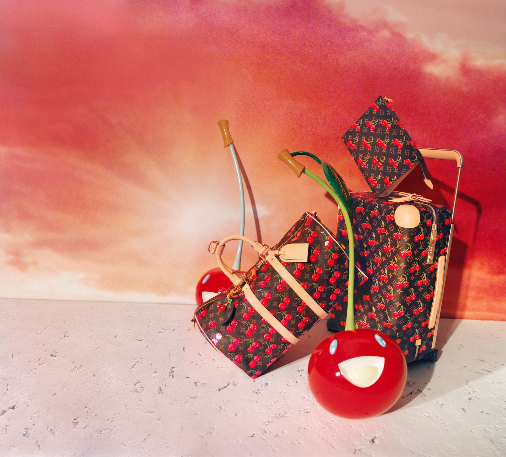 Louis Vuitton x 村上隆 国内買付 セット シュシュ・チェリー 村上隆コラボ☆LV × TM セット シュシュ・チェリーブロッサム