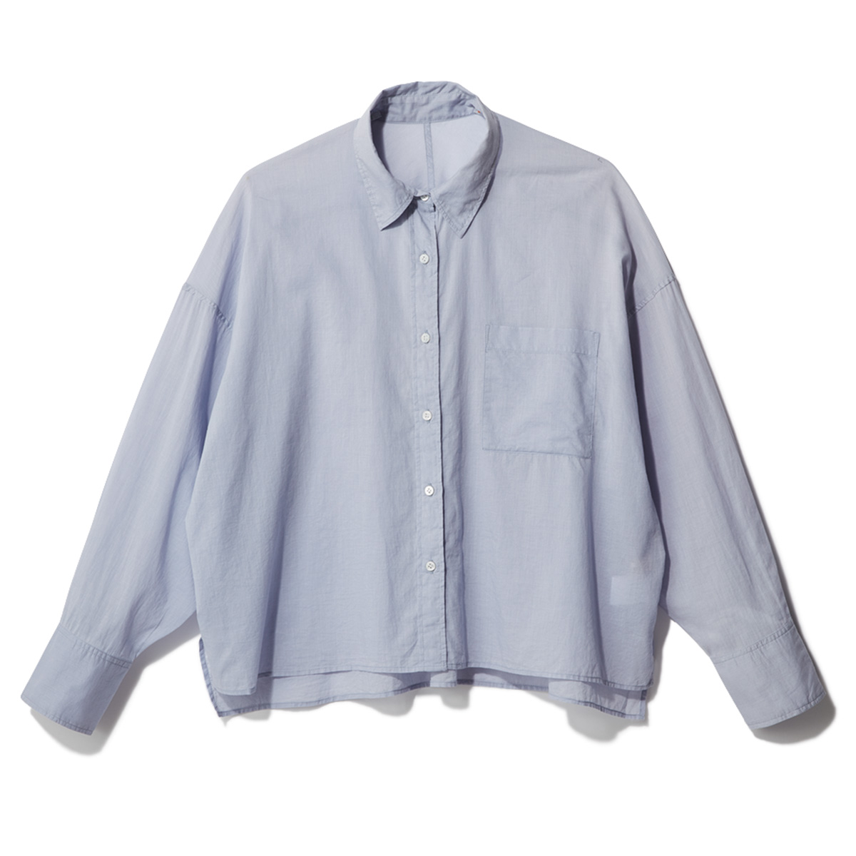 ショート丈ブルーシャツ