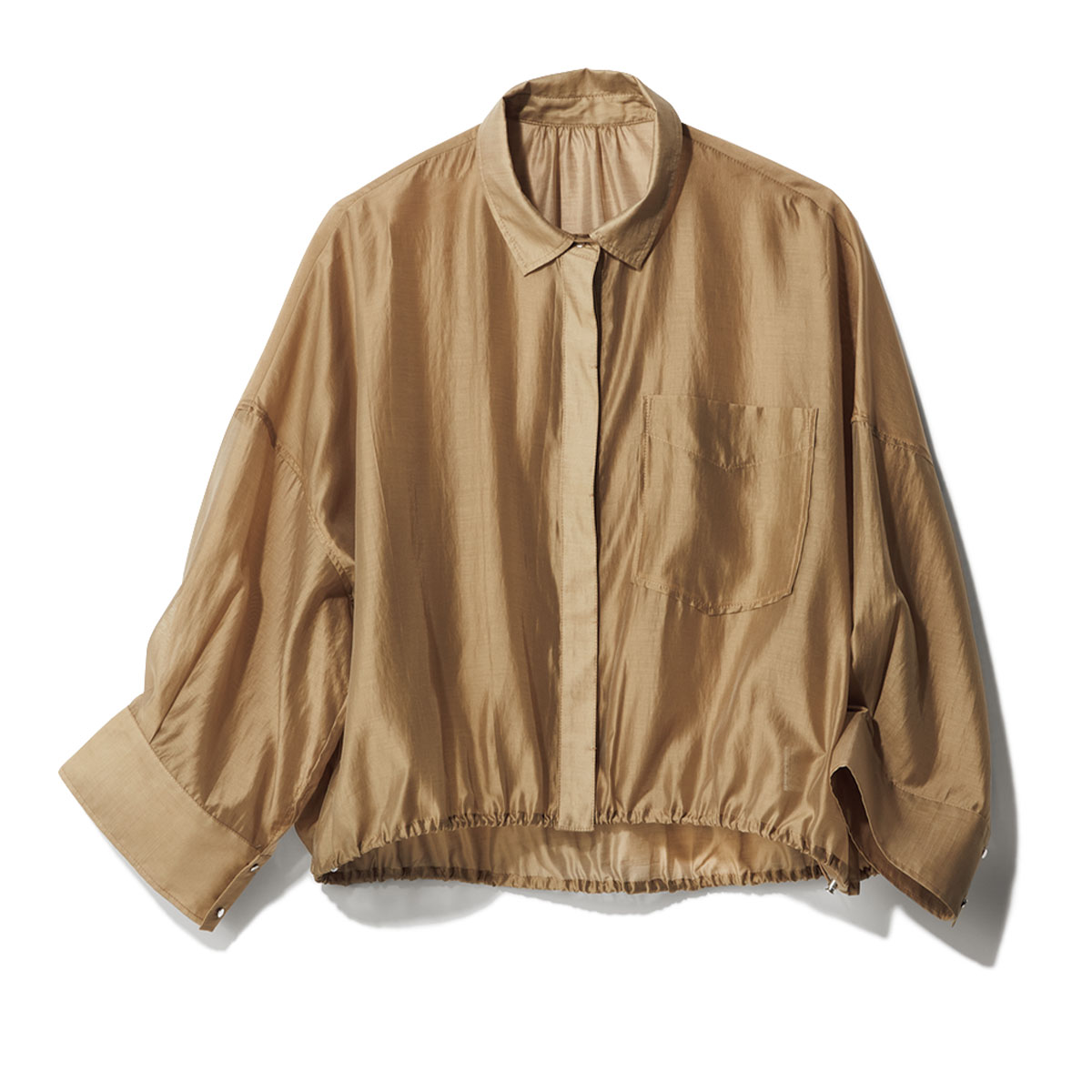 ブラウンシアー素材のシャツ