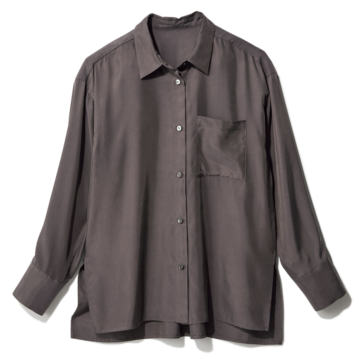 艶素材のとろみシャツ