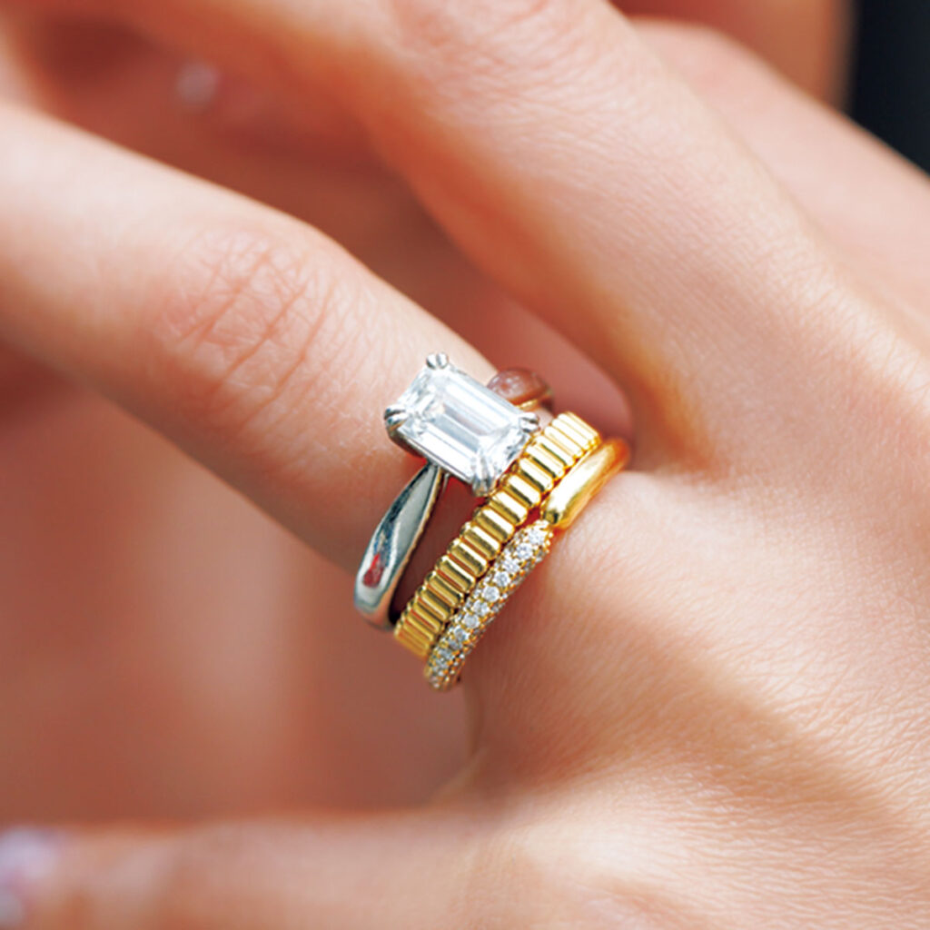 ブシュロン キャトル グログランとPRMALのオーダーリングとロタ ハーフエタニティーリング