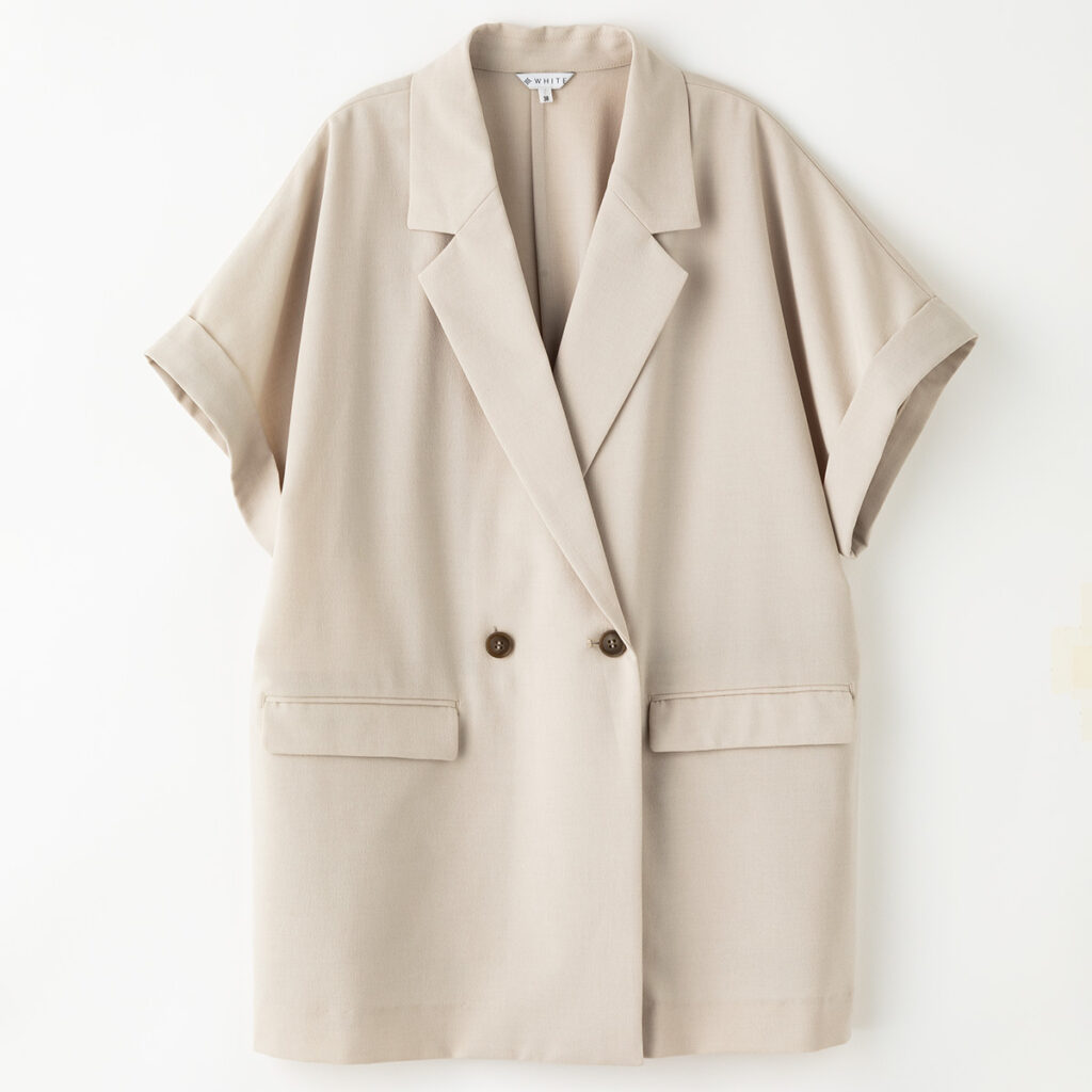 リネン風素材の半袖ジャケット