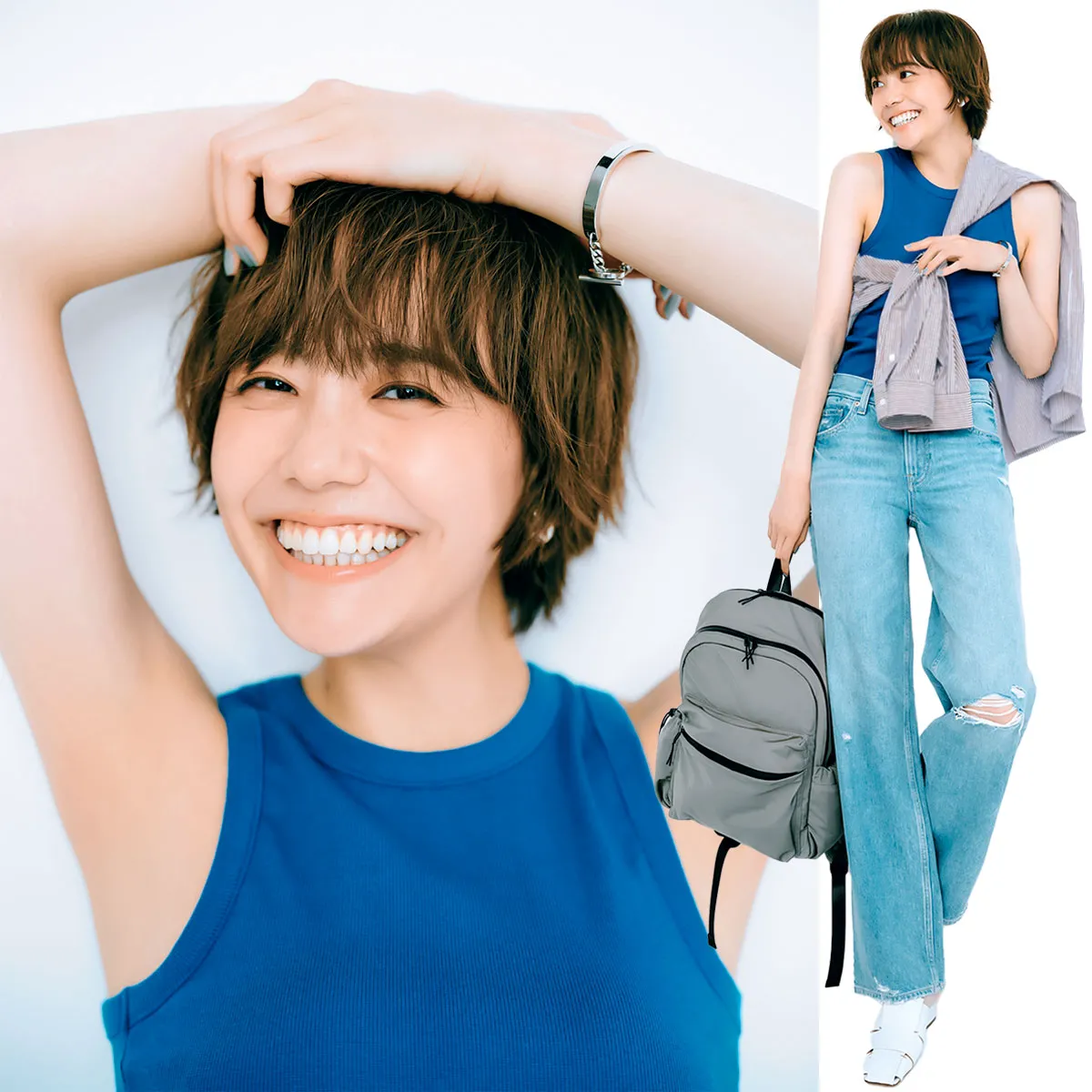 スカイブルーのアメスリを使った夏におすすめのレディースコーデ