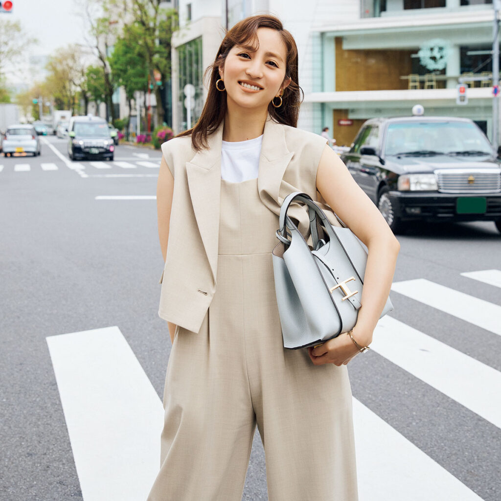 サロペットとジレのセットアップコーデ