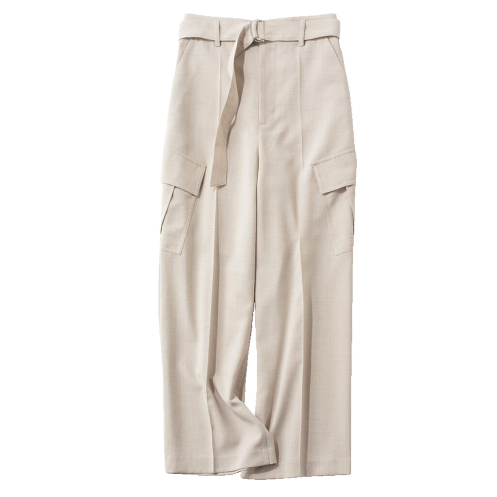 共布ベルト付きパンツ