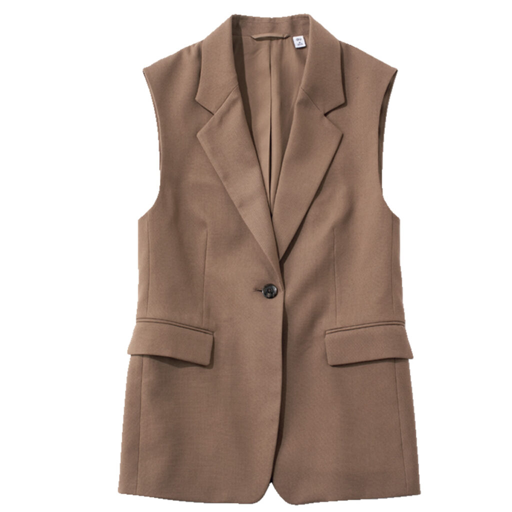 ブラウンのテーラードベスト