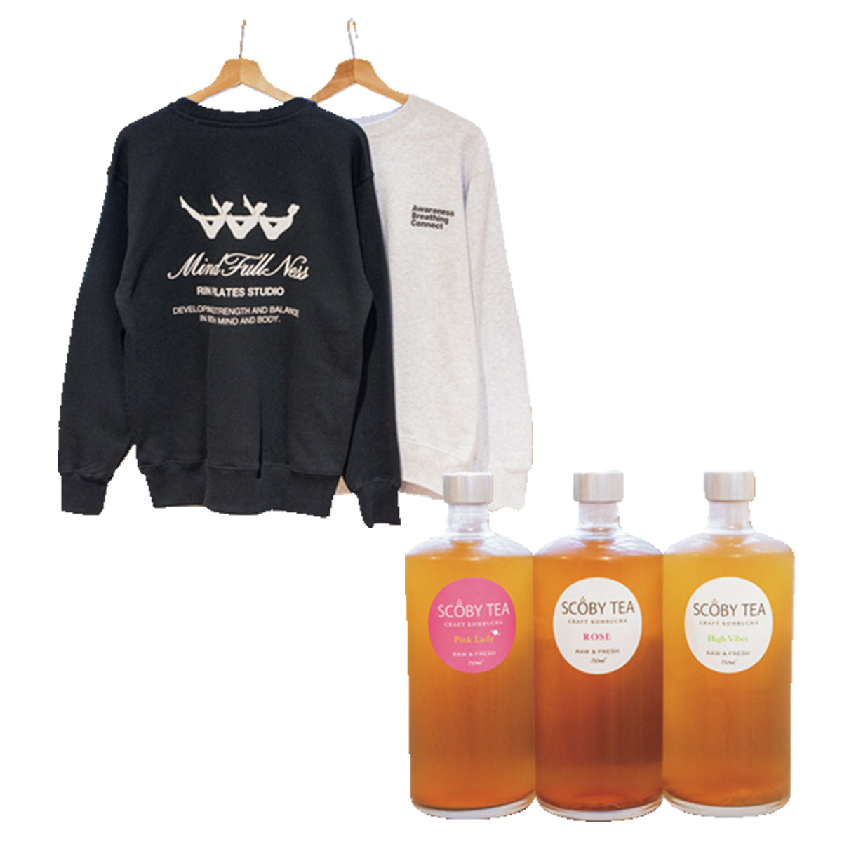 オリジナルデザインのスウェットや、クラフトコンブチャ