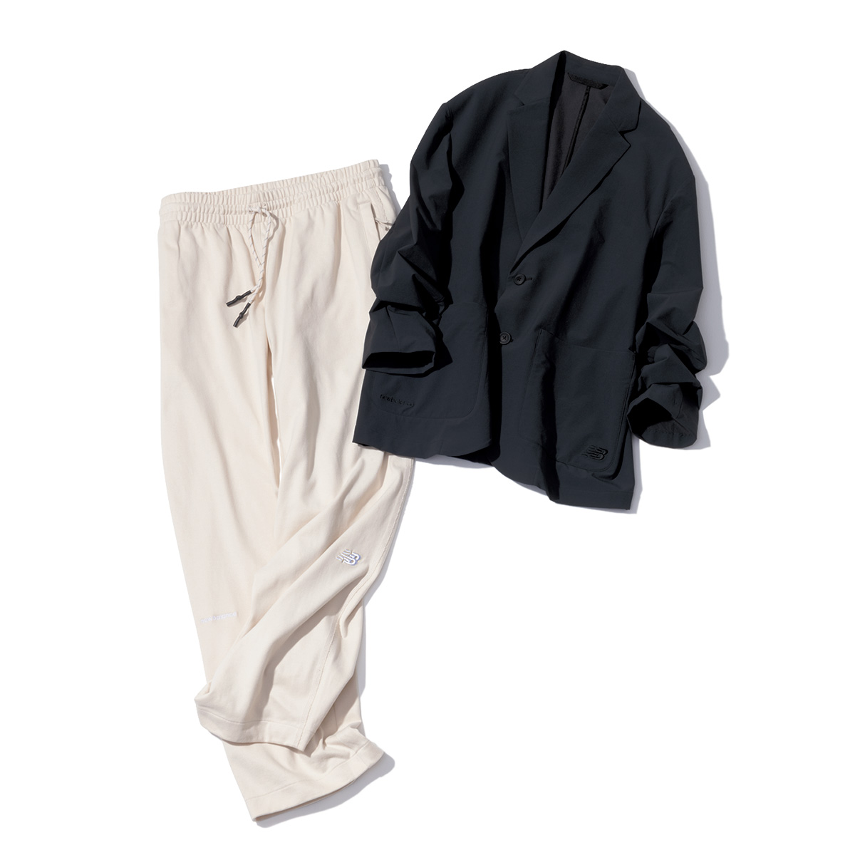 メンズサイズジャケットとスウェットパンツ