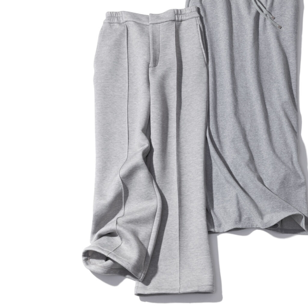 スウェットのセンターシームパンツ