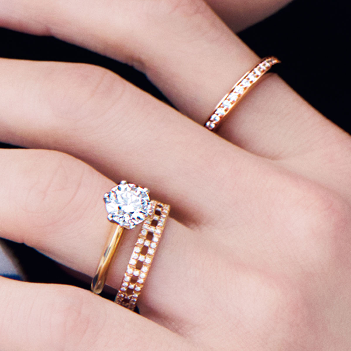 「ティファニー® セッティング エンゲージメント リング」「ティファニー T　トゥルー ナロー リング」「ティファニー ロック」