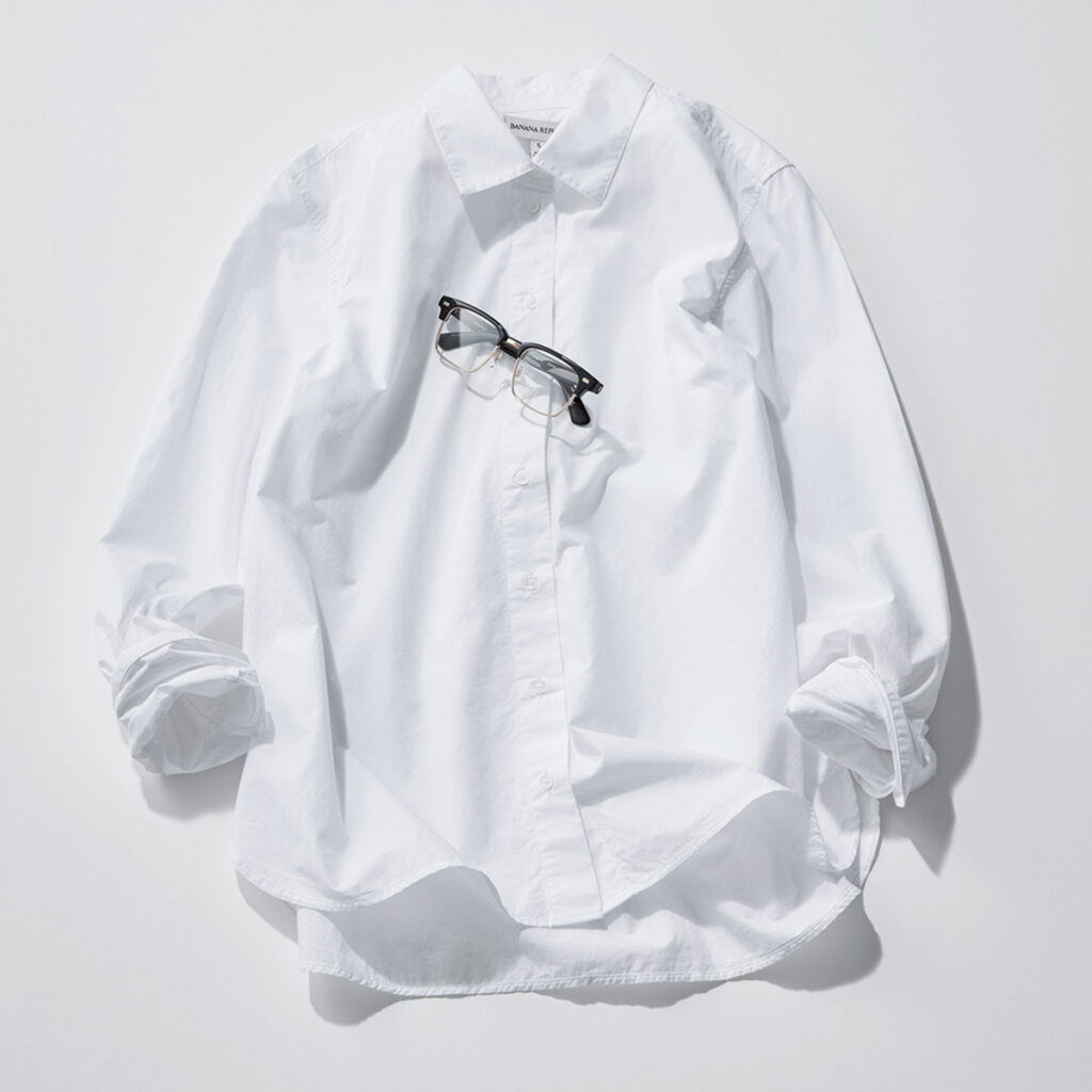 セットインスリーブのシャツ