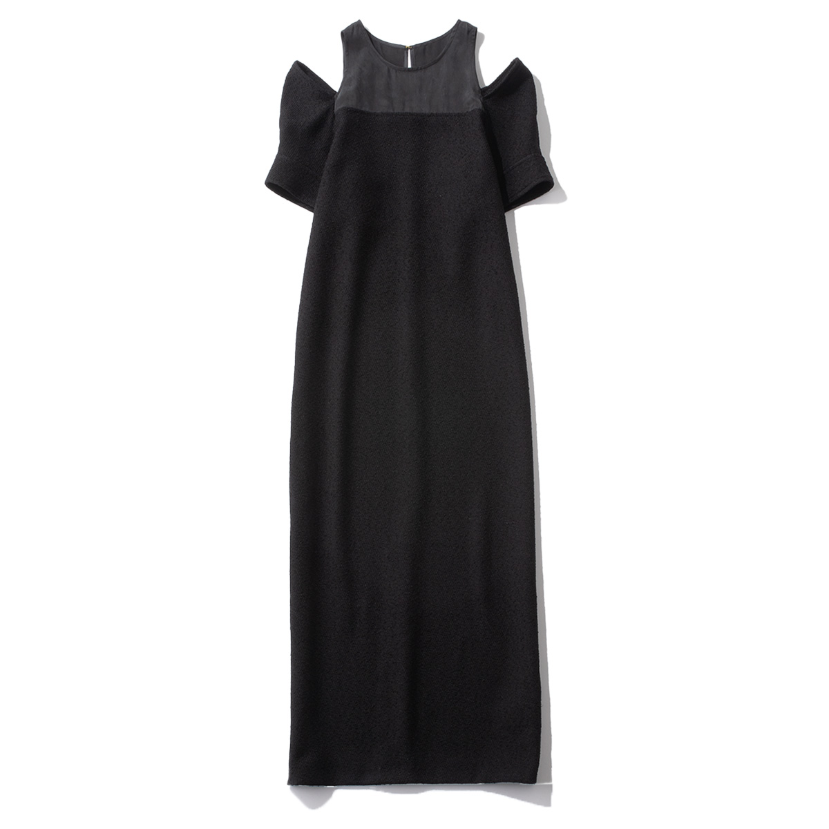 薄手ツイードのブラックワンピ