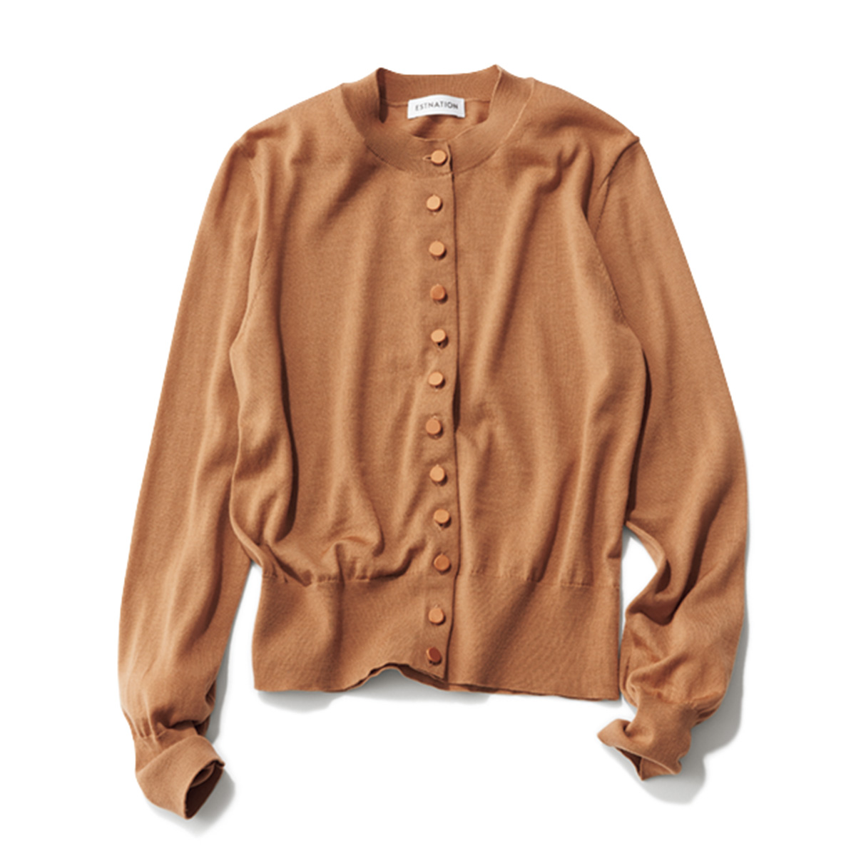 ブラウンのカーディガン