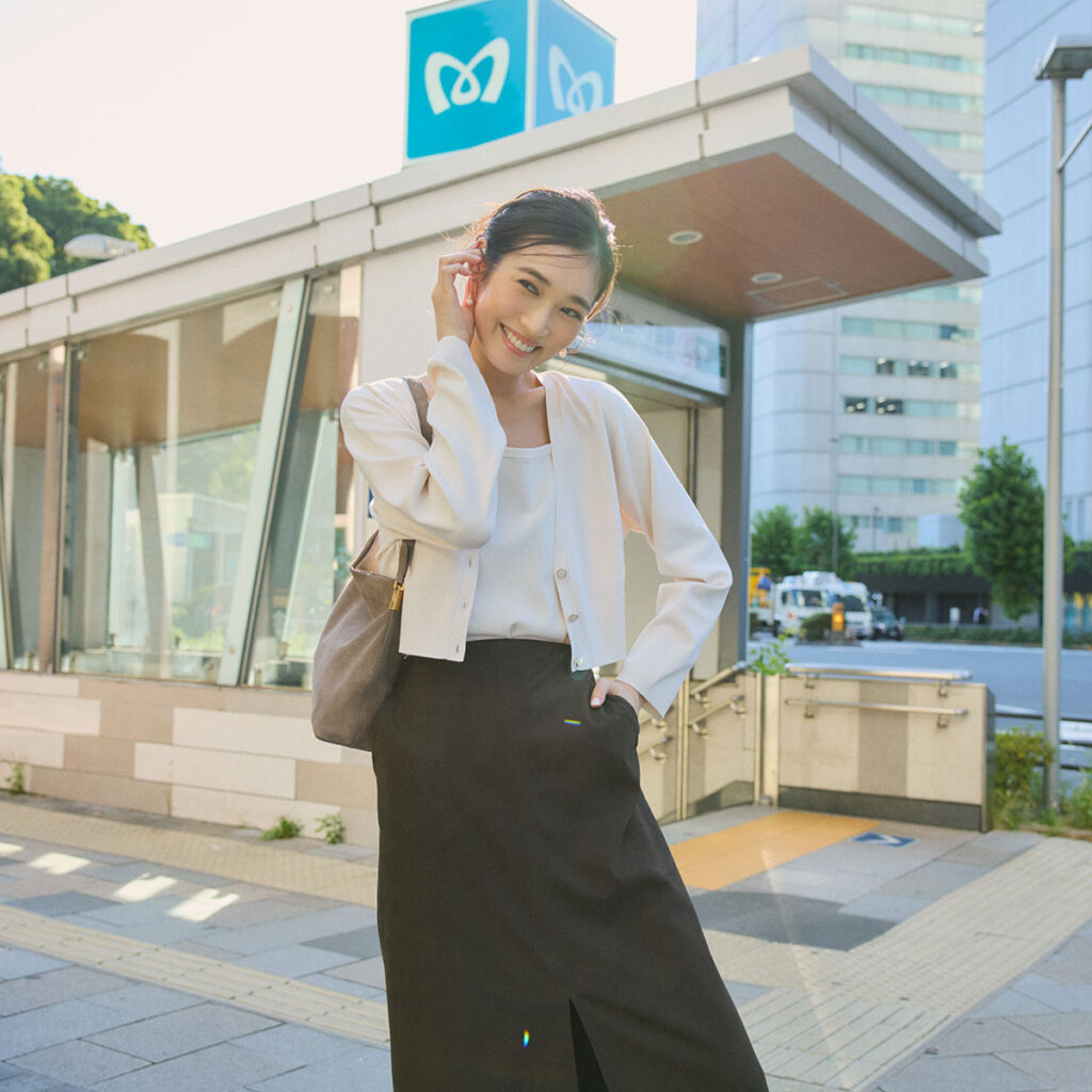 ニットアンサンブルのコーデ