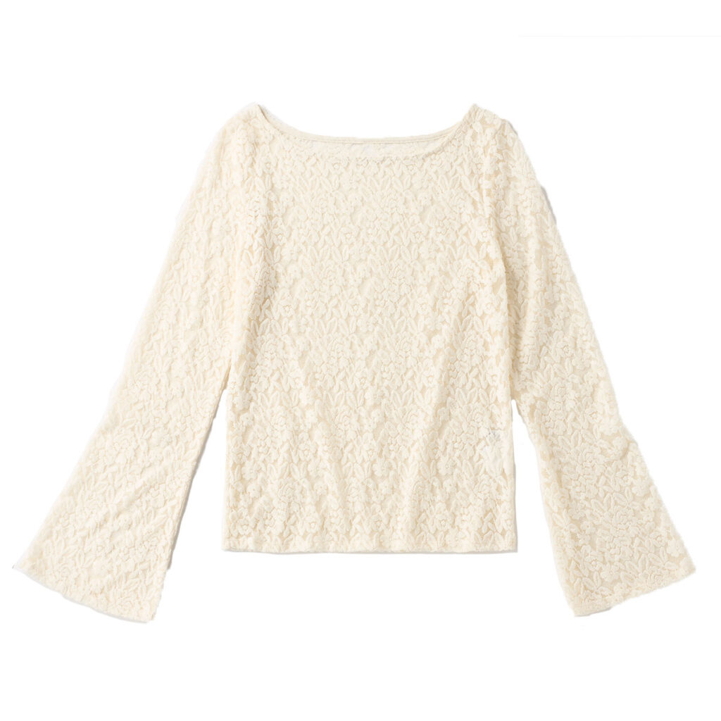 フレアスリーブのレーストップス