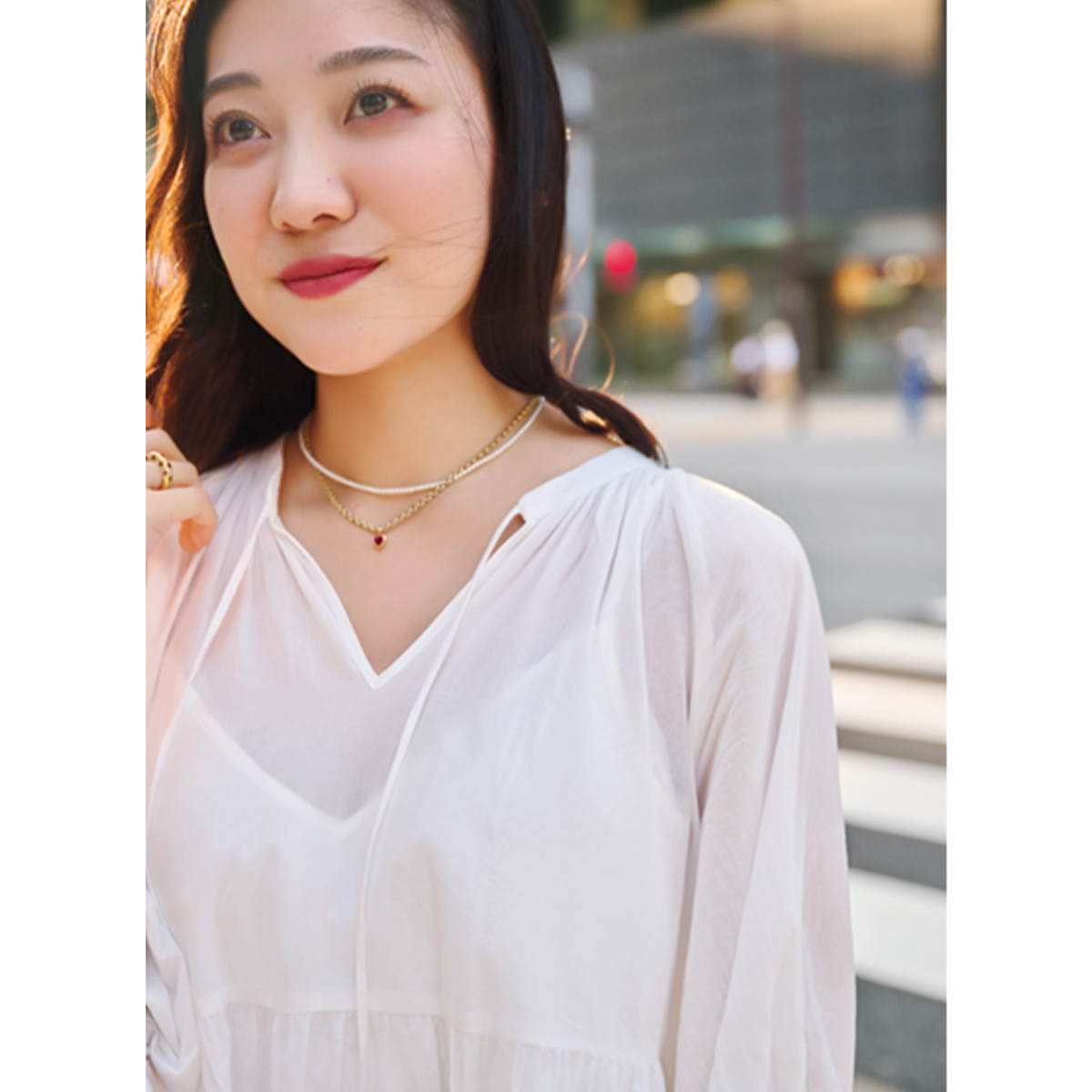 白ワンピのコーデ