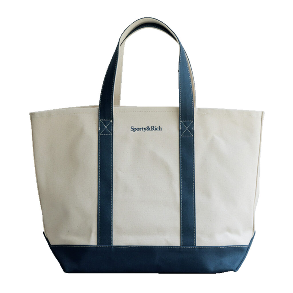 白×ネイビーのキャンバストート