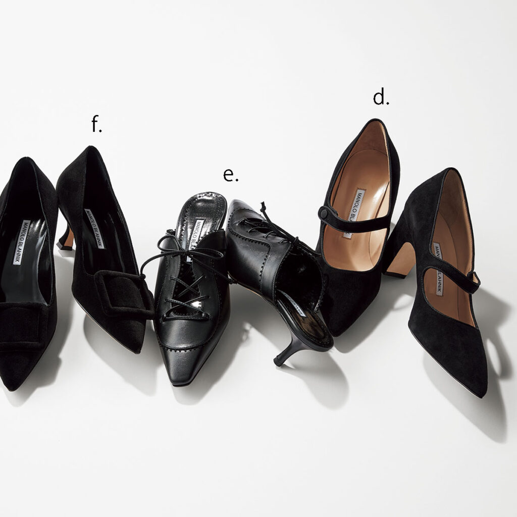 マノロ ブラニクの黒パンプス