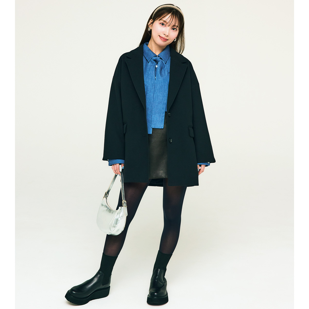 ミニスカとジャコットのコーデ