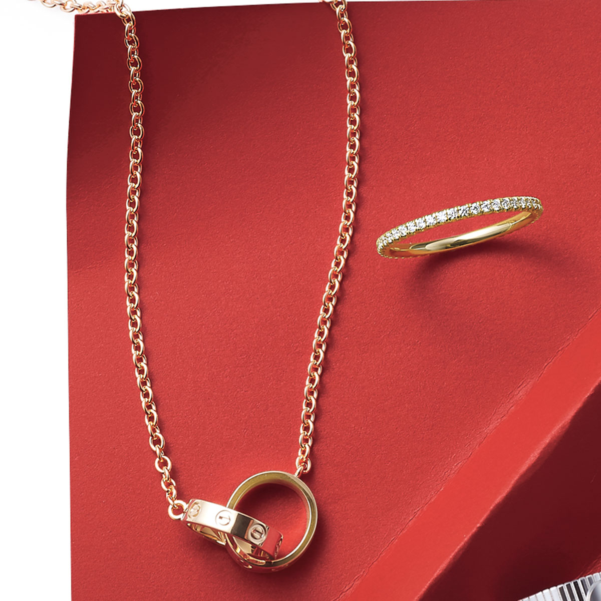 「LOVE」ネックレス,「エタンセル ドゥ カルティエ」リング