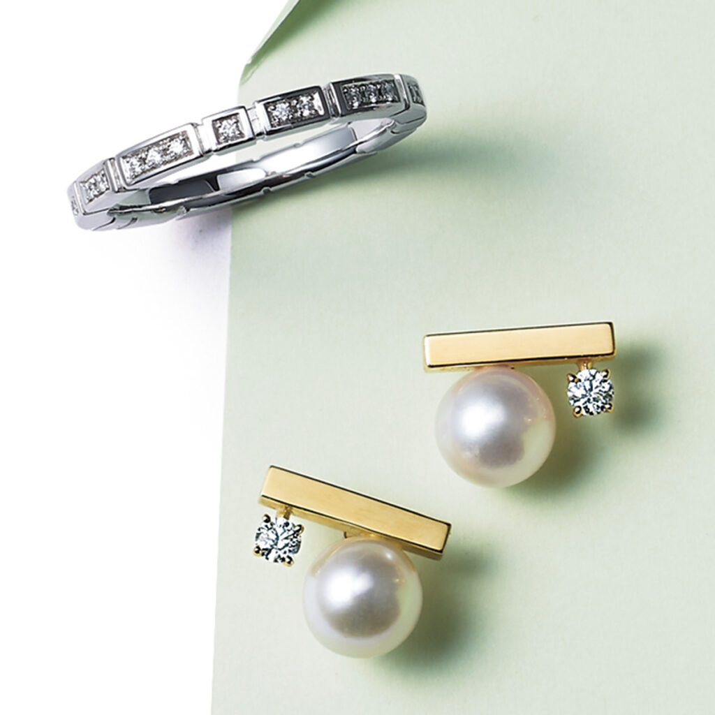 「“プチ” バランス クラス イヤリング」,「ピアノ フルエタニティ リング」