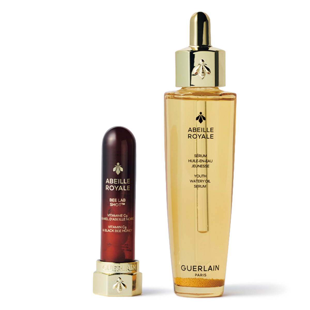 GUERLAINnのアベイユ ロイヤル ウォータリー オイル セロムとアベイユ ロイヤル ビーラボ ショット 7個入り