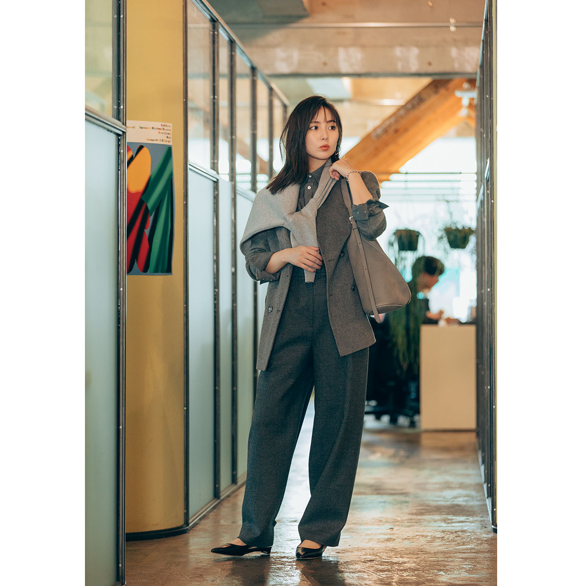 グレーワントーンコーデ