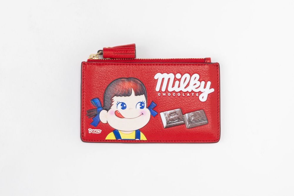 アニヤ・ハインドマーチから登場した日本を代表するキャンディ「milky（ミルキー）」をモチーフにしたスペシャルなレザーアイテムのmilkyジップ・カードケース