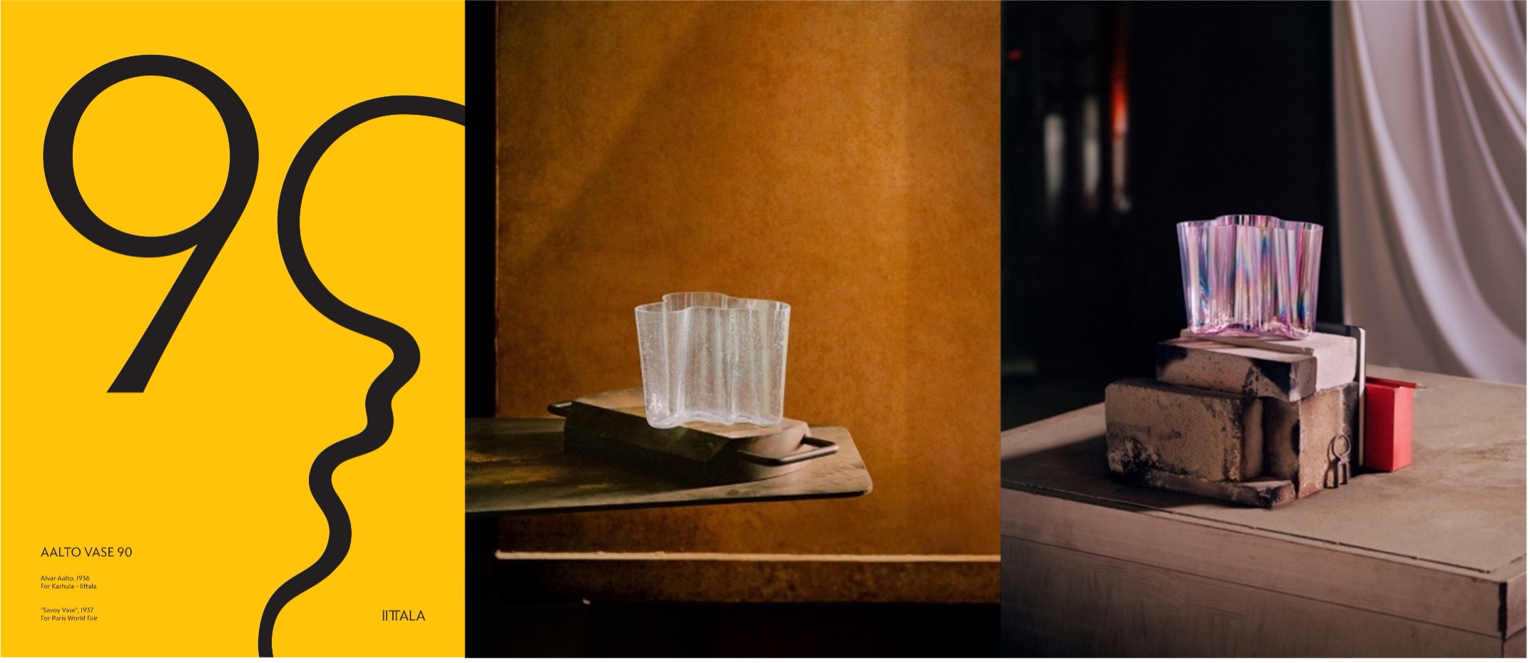 イッタラのAALTO BUBBLE VASEとAALTO CITY VASEの画像