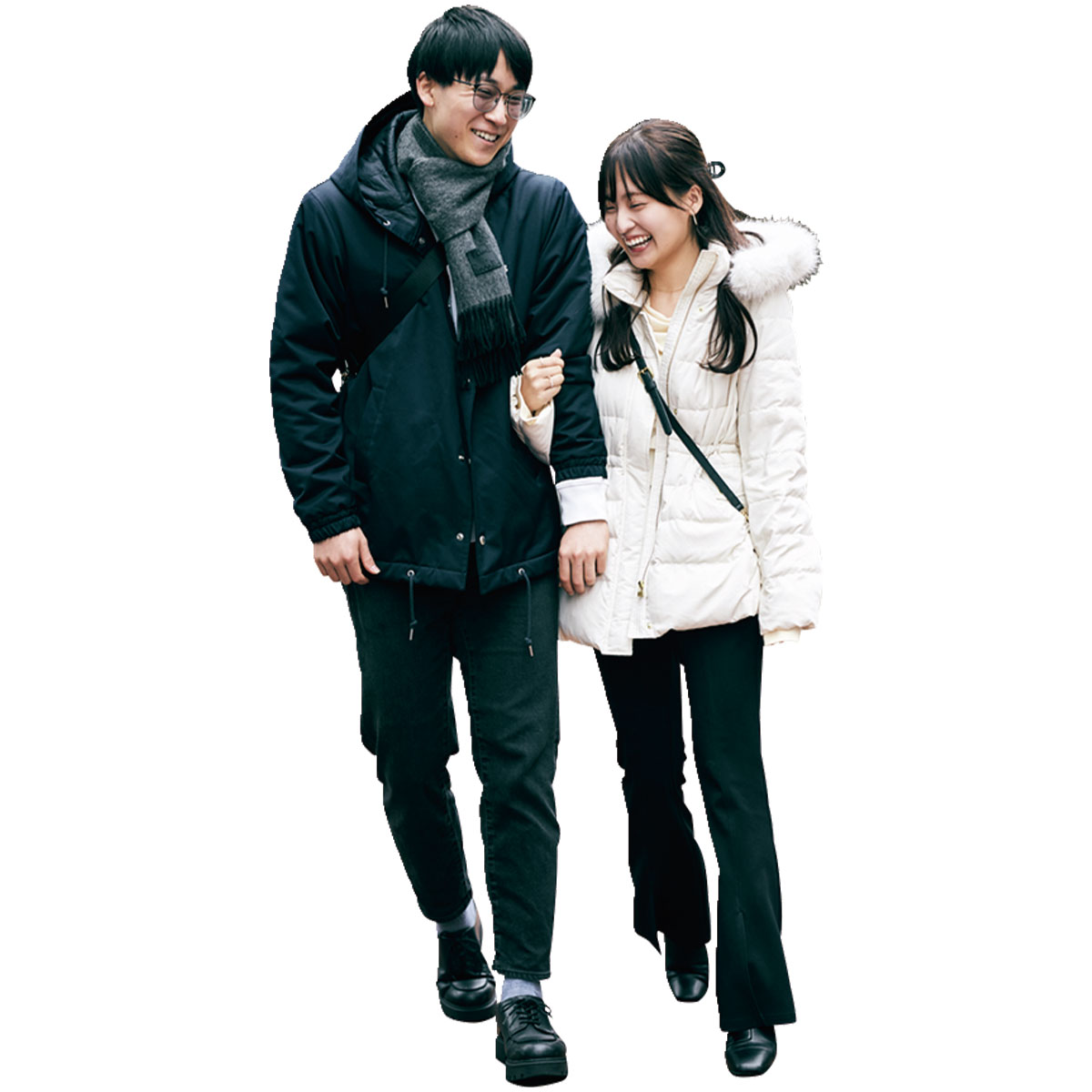 モノトーンのカップルコーデ