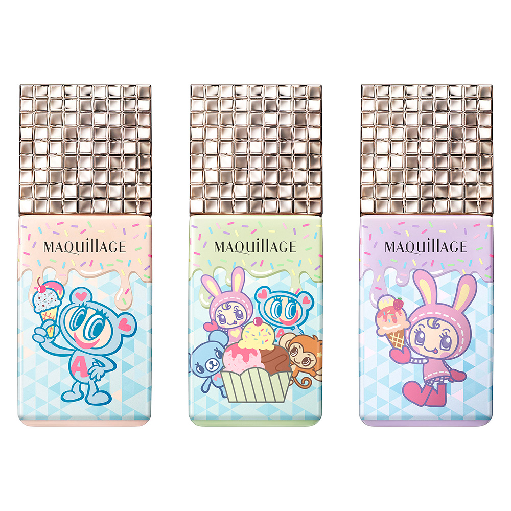 マキアージュとナルミヤキャラクターズがコラボしたくずれ防止下地の限定クールタイプ全3色
