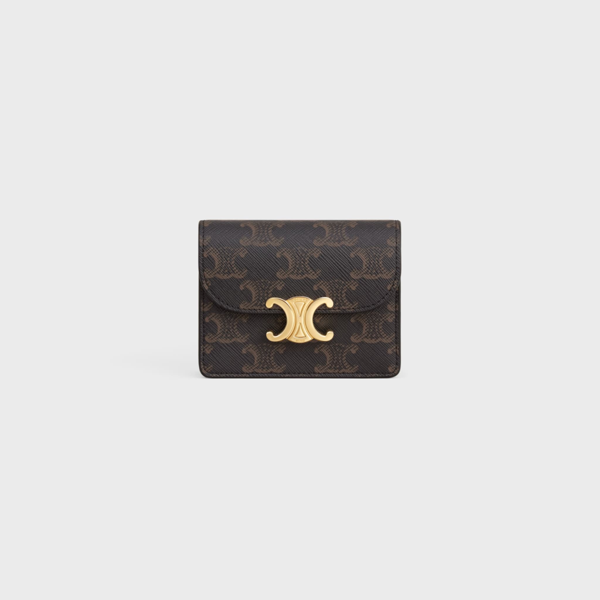 トリオンフキャンバスにトリオンフ金具を添えたセリーヌのビシネスカードホルダー