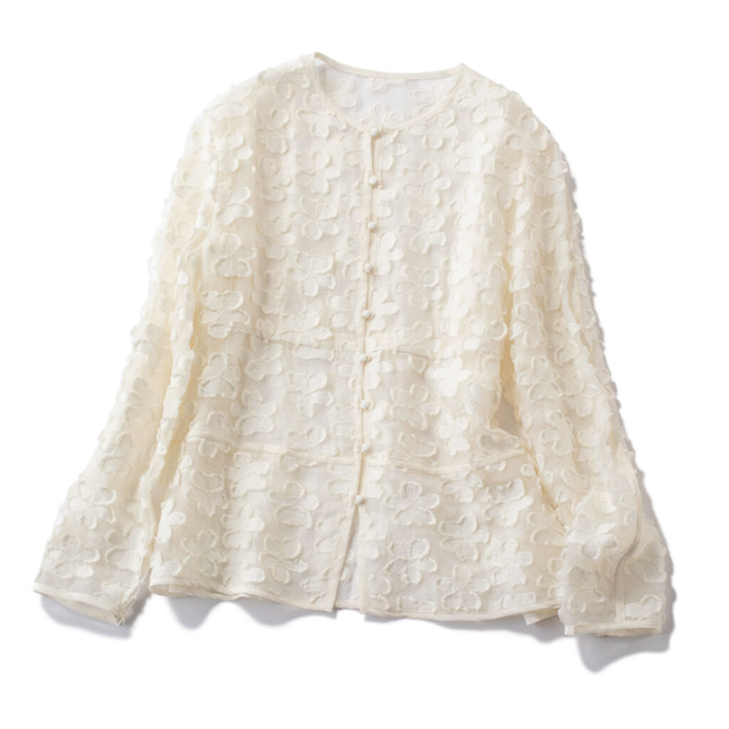 フラワージャカードブラウス