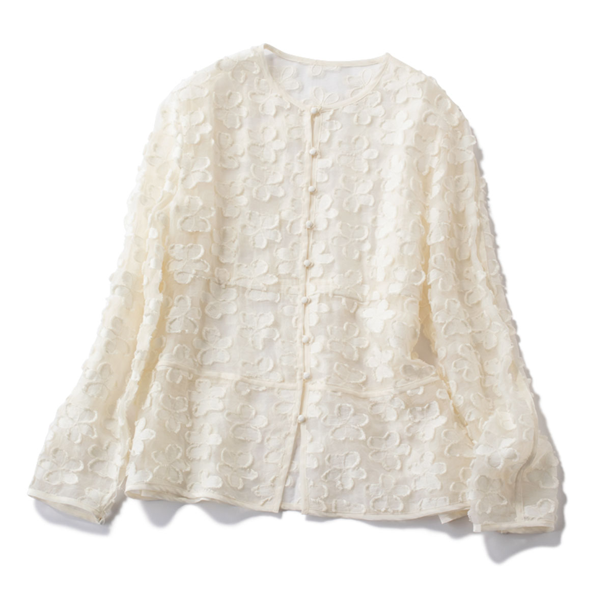 フラワージャカードブラウス