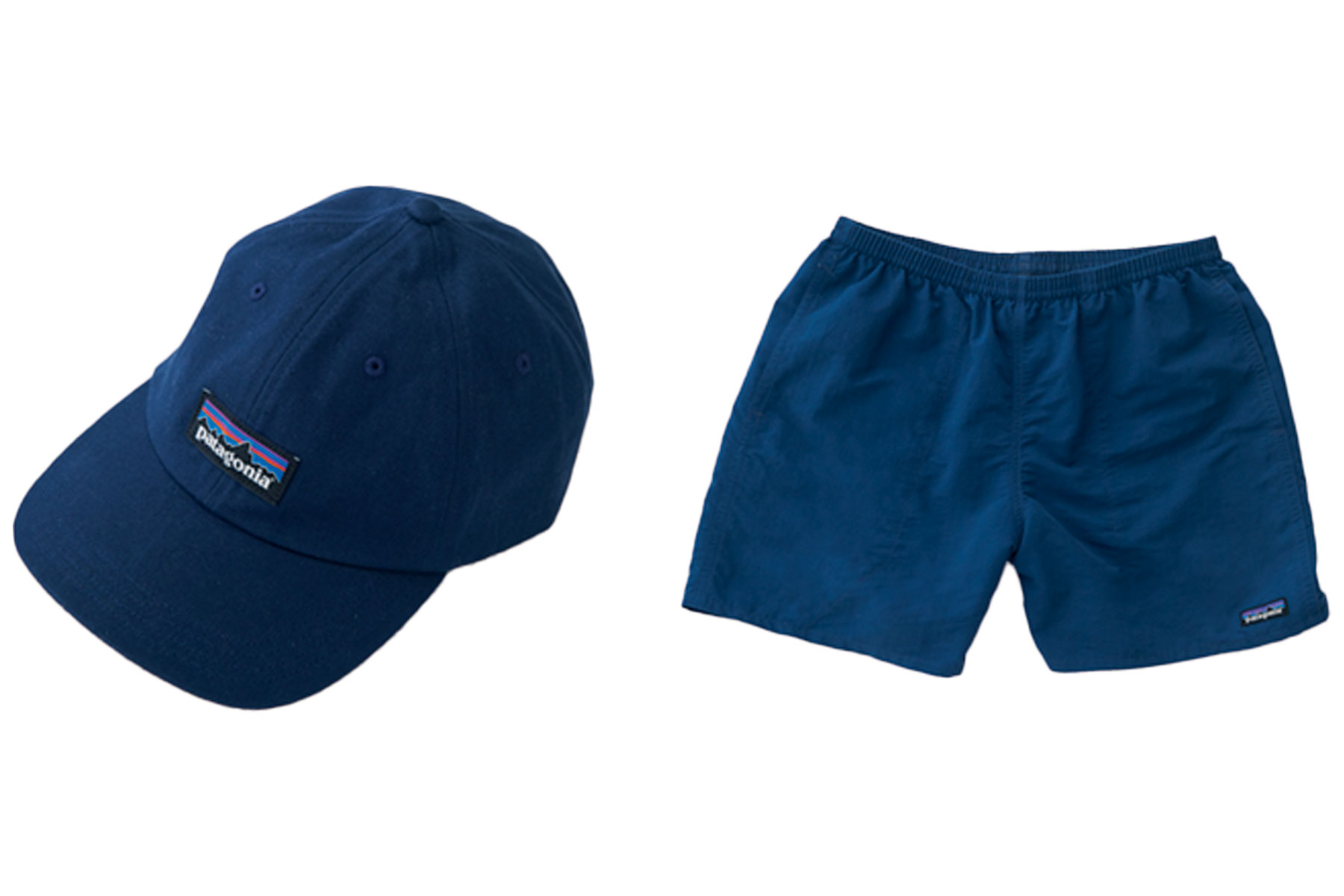 パタゴニアのキャップとハーフパンツ