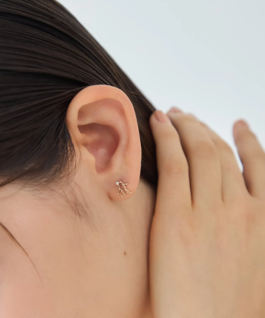 星座モチーフのシングルピアス