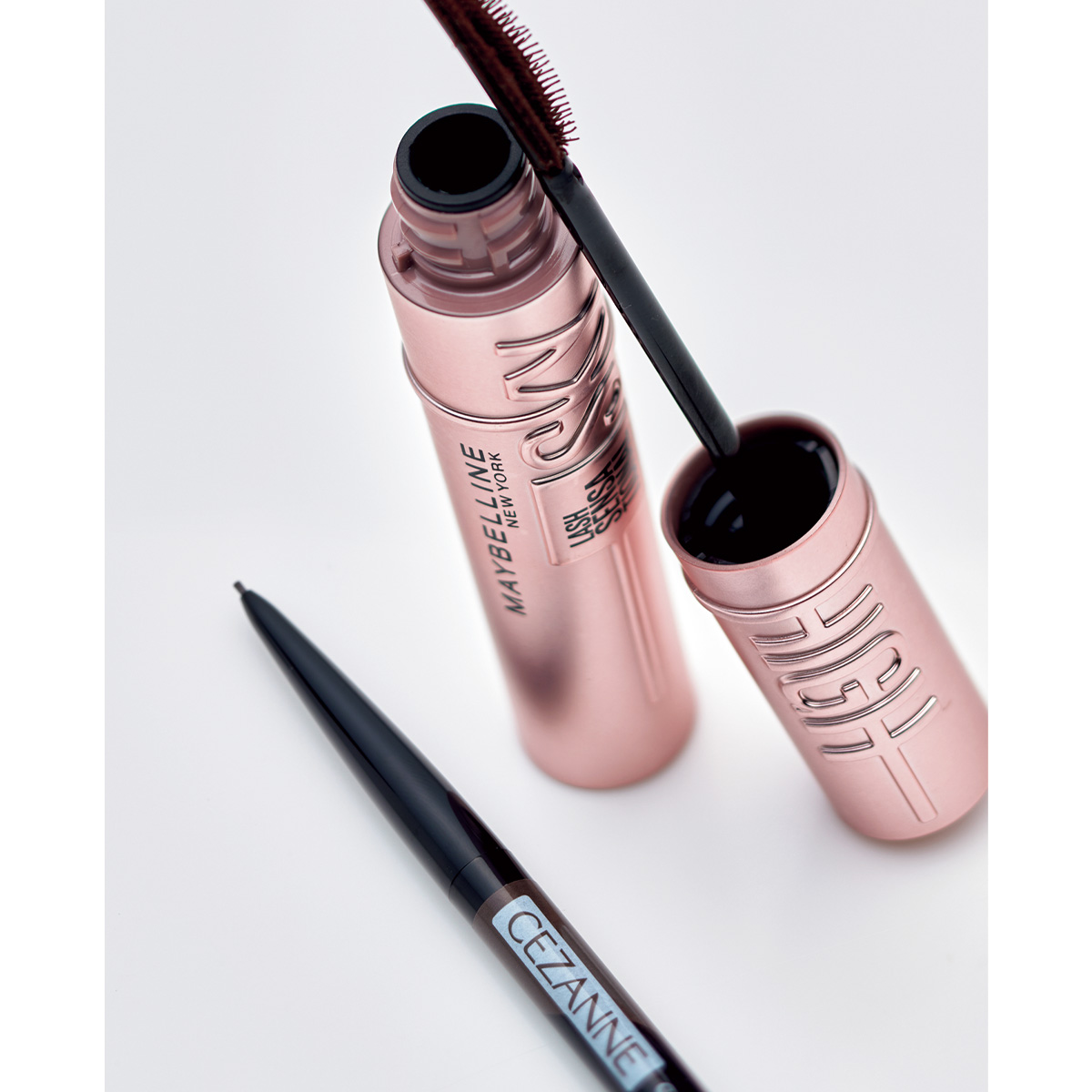 MAYBELLINE スカイハイ、CEZANNE 超細芯アイブロウ