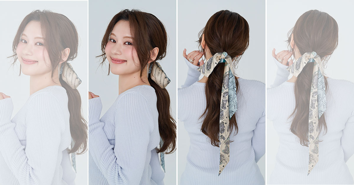 スカーフヘアアレンジ
