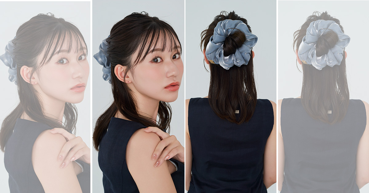 ボリュームシュシュのヘアアレンジ